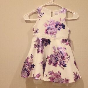 Knit Works Skater Dress White purple toddler dress